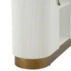 Wooden Cabinet with Top and Rounded Inserts with 2 Doors and 2 Shelves - Rachel Viadurini