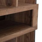 Design Bookcase in Iron and Acacia Wood - Desdemona Viadurini