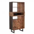 Design Bookcase in Iron and Acacia Wood - Desdemona