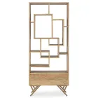 Living Room Bookcase in Acacia Wood and Homemotion Drawer - Auriel Viadurini