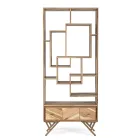 Living Room Bookcase in Acacia Wood and Homemotion Drawer - Auriel Viadurini