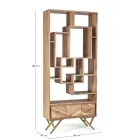 Living Room Bookcase in Acacia Wood and Homemotion Drawer - Auriel Viadurini