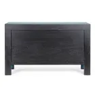 Mobile Sideboard 4 Doors in Blue Elm Wood Vintage Design Homemotion - Konan Viadurini