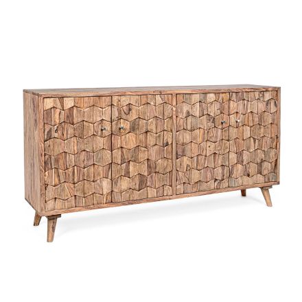 Furniture Sideboard in Sheesham Wood Design with 4 Doors Homemotion - Fregene Viadurini