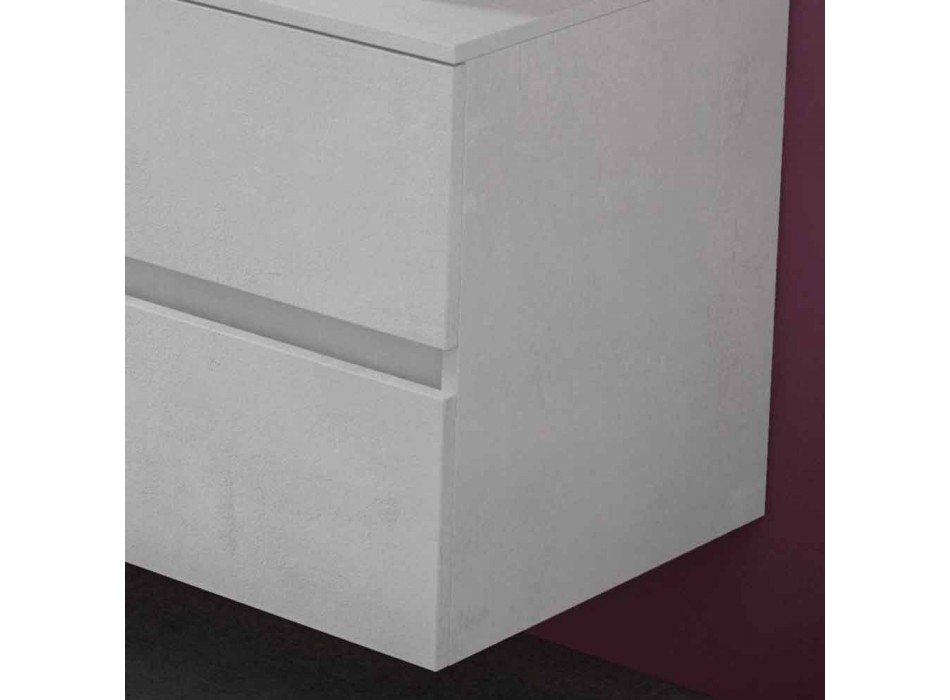 Suspended Bathroom Cabinet with Double Countertop Washbasin - Mandrillo Viadurini