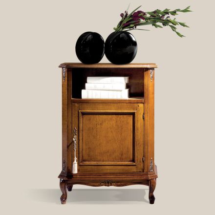 Classic Wooden Phone Holder with Door Made in Italy - Richard Viadurini