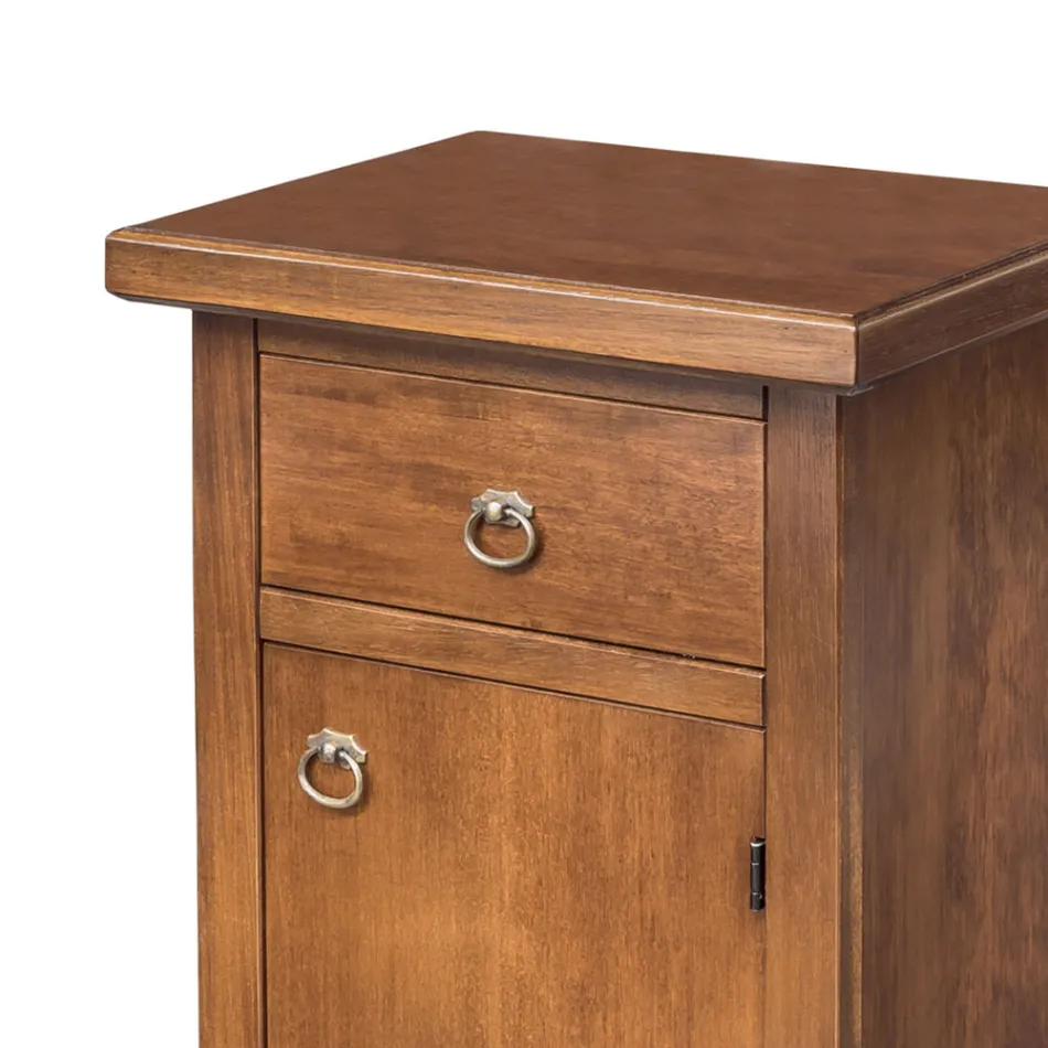 Patinated Walnut Phone Cabinet Made in Italy - Atunis Viadurini