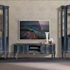 Classic Wooden TV Stand with Doors and Compartments Made in Italy - Leonor Viadurini