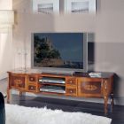 Classic Wooden TV Stand with Inlays Made in Italy - Katerine Viadurini