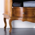 Classic TV Cabinet in Inlaid Walnut Wood Made in Italy - Leonor Viadurini