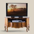 Classic TV Cabinet in Inlaid Walnut Wood Made in Italy - Leonor Viadurini