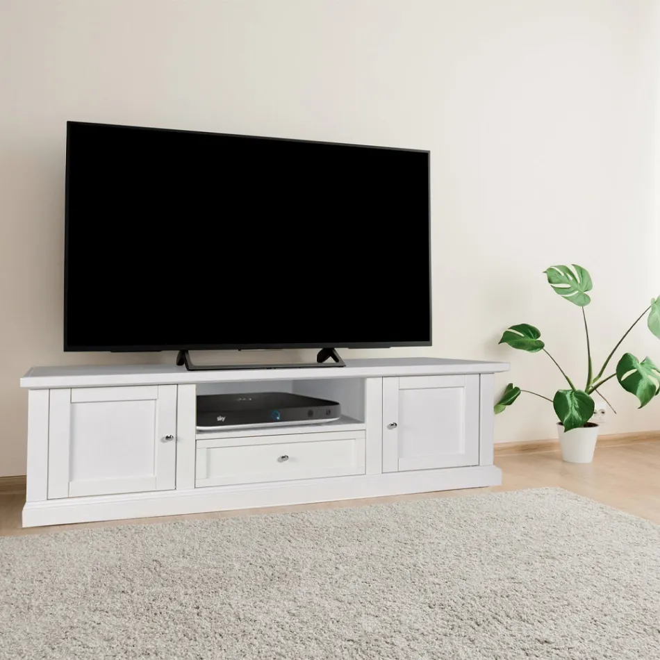 TV stand with 2 doors, 1 drawer and 1 open compartment Made in Italy - Forseti Viadurini