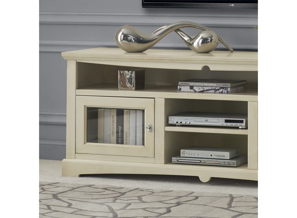 TV stand with 2 doors and 3 open compartments Made in Italy - Ymir Viadurini