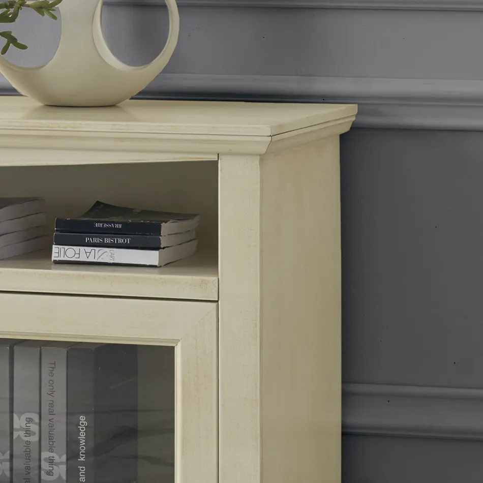 TV stand with 2 doors and 3 open compartments Made in Italy - Ymir Viadurini