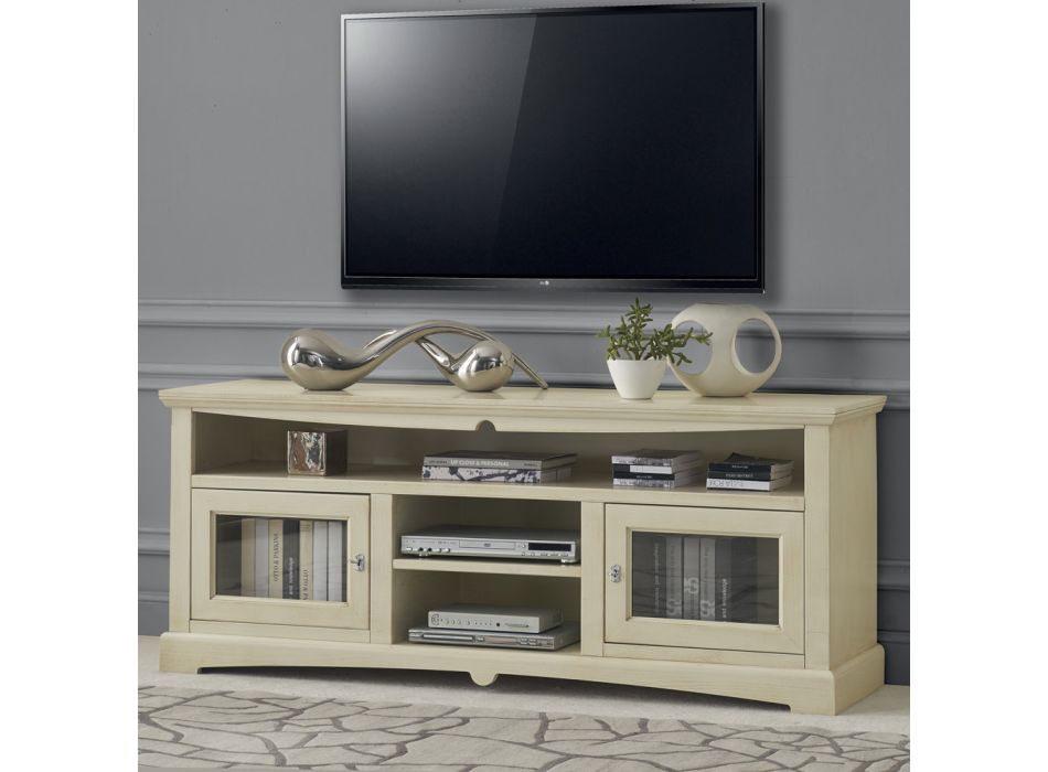 TV stand with 2 doors and 3 open compartments Made in Italy - Ymir Viadurini