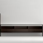 TV stand with 3 shelves and hinged container Made in Italy - Roman Viadurini