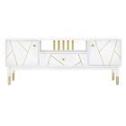 TV Cabinet with Structure in White Mdf with 2 Doors and Drawer - Nunzio Viadurini