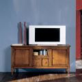 TV stand with flap compartment in glass Made in Italy - Bomazi