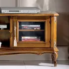 Living Room TV Cabinet in Bassano Walnut Wood Made in Italy - Richard Viadurini