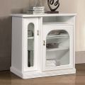 Living Room TV Stand in White Lacquered Solid Wood Made in Italy - Artume