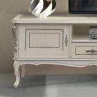 Luxury TV Cabinet in White and Silver Wood Made in Italy - Cheverny Viadurini