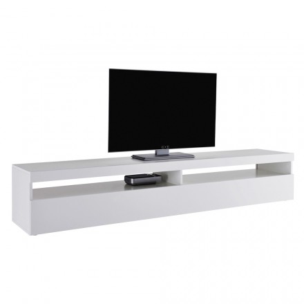 TV Cabinet in White Wood or Slate for Living Room 2 Sizes - Laurent Viadurini