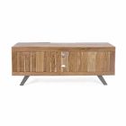 Homemotion TV Stand in Mango Wood with Metal Inserts - Sonia Viadurini
