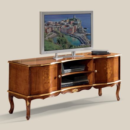 Classic Style Walnut Tv Stand Made in Italy - Prince Viadurini