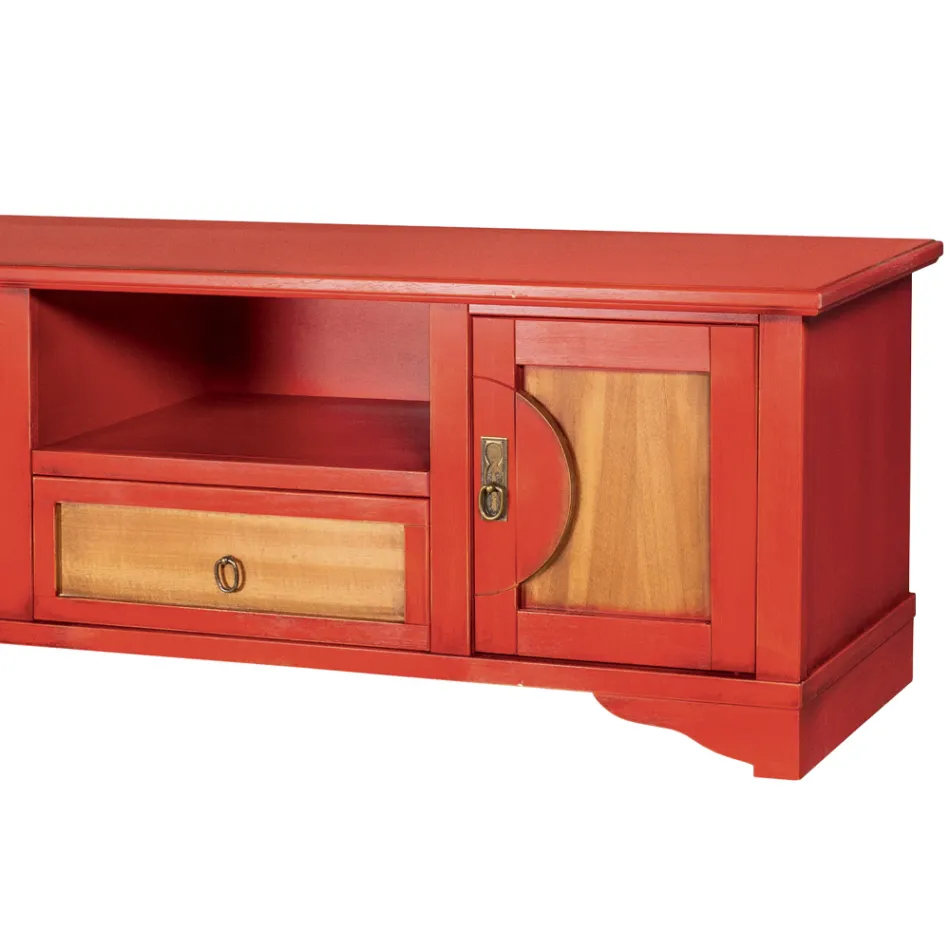 TV Stand in Veneered Wood with Different Finishes Made in Italy - Purusha Viadurini