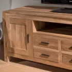 Kendo Solid Teak TV Stand with 2 Doors and 4 Drawers Viadurini
