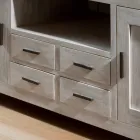 Kendo Solid Teak TV Stand with 2 Doors and 4 Drawers Viadurini