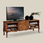 Classic Wood TV Stand with Compartments and Drawers Made in Italy - Prince Viadurini
