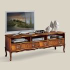 Classic Wood TV Stand with Compartments and Drawers Made in Italy - Prince Viadurini