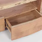 Modern TV Stand in Acacia Wood with 3 Drawers Homemotion - Lauro Viadurini