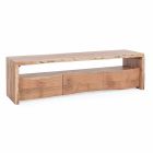 Modern TV Stand in Acacia Wood with 3 Drawers Homemotion - Lauro Viadurini