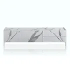 TV Stand Covered in Melamine Marble Finish Made in Italy - Zinc Viadurini