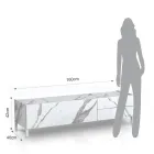 TV Stand Covered in Melamine Marble Finish Made in Italy - Zinc Viadurini