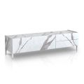 TV Stand Covered in Melamine Marble Finish Made in Italy - Zinc