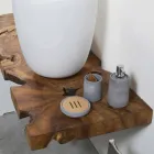 Suspended Bathroom Top Cabinet in Solid Teak Wood - Forest Viadurini