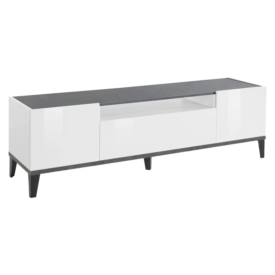 Mobile TV in Melamine 2 Rooms and 1 Drawer Made in Italy - Florentino Viadurini