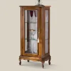 Living Room Display Cabinet in Bassano Walnut Wood Made in Italy - Ronald Viadurini