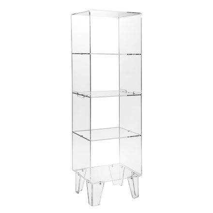 Transparent Plexiglass Showcase Italian Design 4 Shelves - Raganella Viadurini