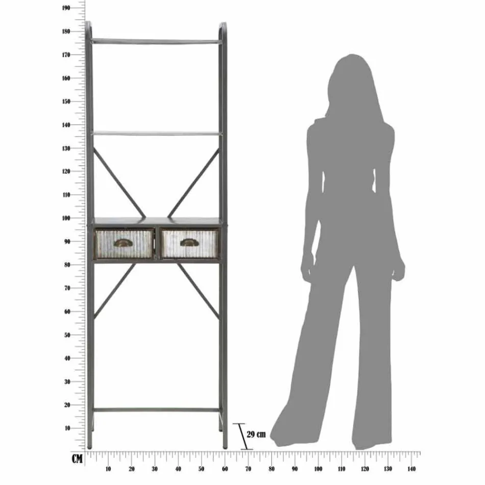 Modern Design Industrial Iron Bathroom Cabinet - Pome Viadurini