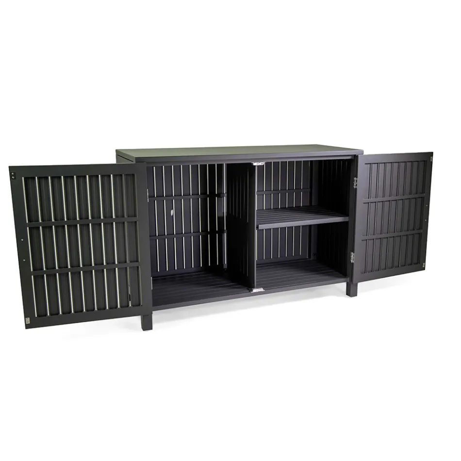 Outdoor Cabinet in Aluminum with 2 Doors in Different Finishes - Hotel Viadurini