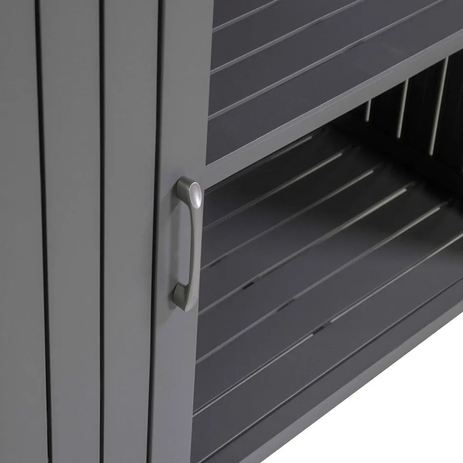 Outdoor Cabinet in Aluminum with 2 Doors in Different Finishes - Hotel Viadurini