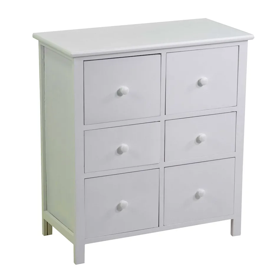 Indoor Cabinet Made of Wood with 6 Drawers - Jellyfish Viadurini