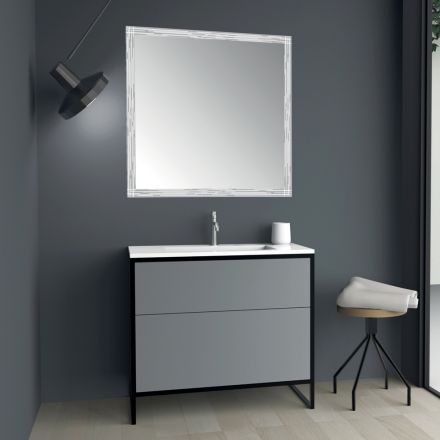 Luxury Design Bathroom Furniture in Wood 90 cm Made in Italy - Cizco Viadurini