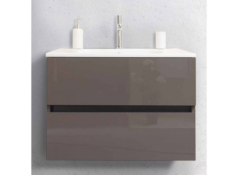 Suspended Bathroom Furniture in Mdf Lacquered Made in Italy - Becky Viadurini