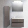 Bathroom Cabinet 80 cm, Wash Basin, Mirron and Ecru Column –  Becky