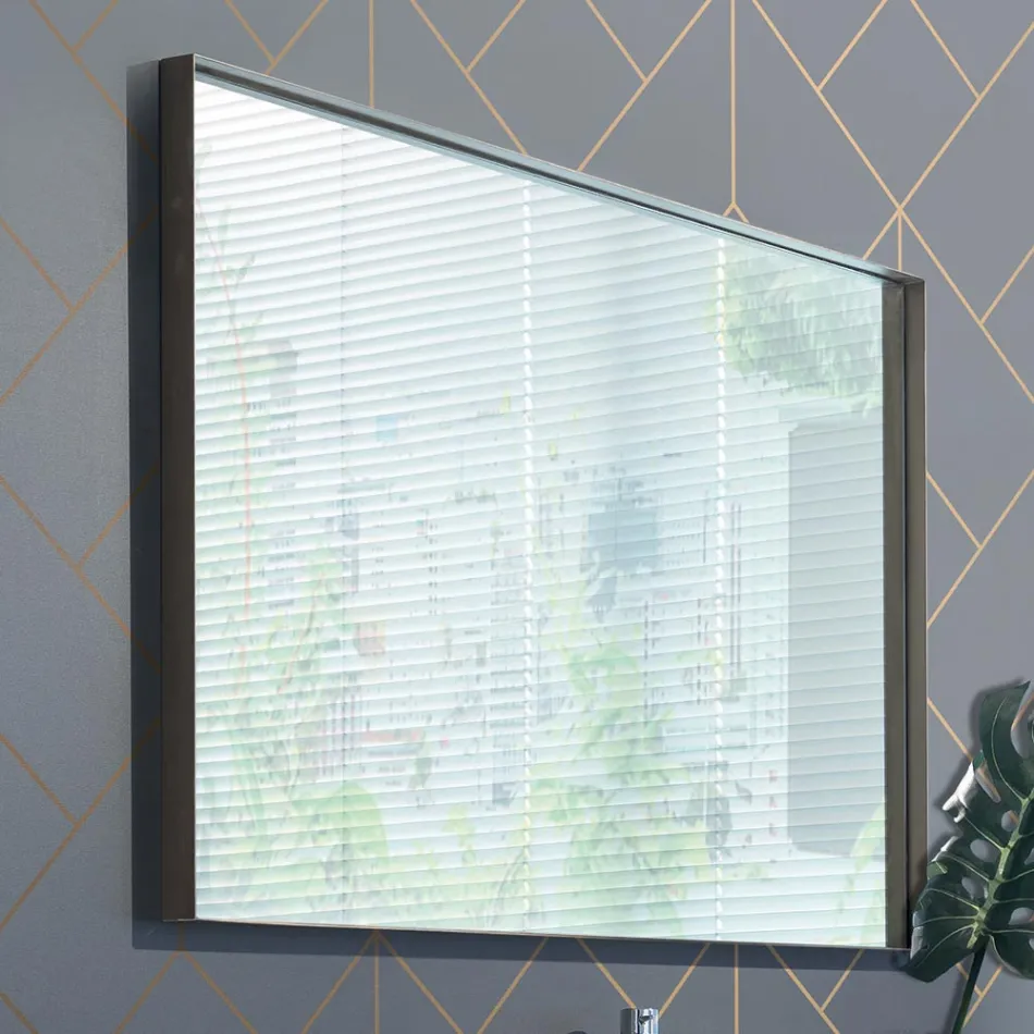 Suspended Bathroom Furniture in Wood, Metal and Ceramic W96 cm, Precious - Renga Viadurini